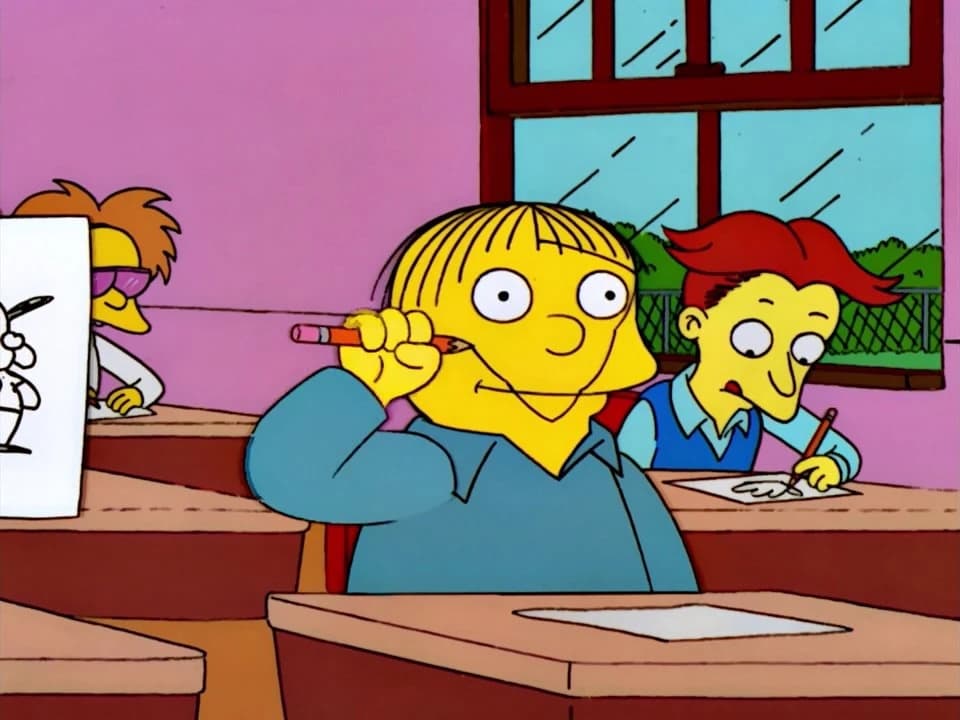 Ralph Wiggum drawing on his face